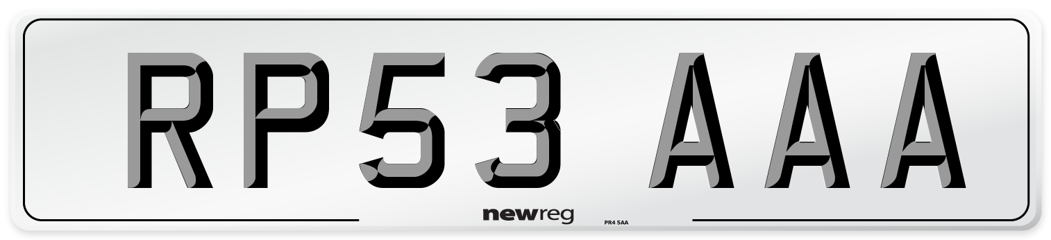 RP53 AAA Number Plate from New Reg